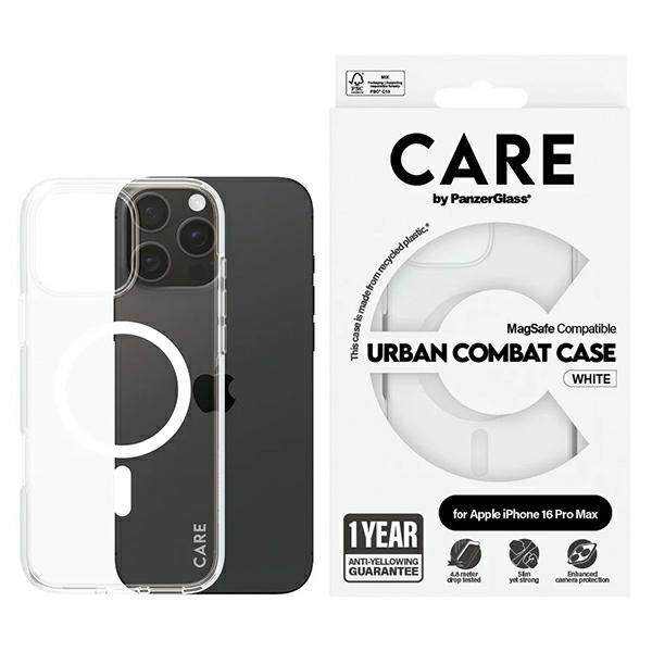 CARE by PanzerGlass Flagship Ümbris iPhone 16 Pro Max 6.9" valge/valge MagSafe 1340