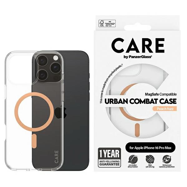CARE by PanzerGlass Flagship Ümbris iPhone 16 Pro Max 6.9" peach/peachy MagSafe 1376