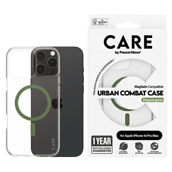 CARE by PanzerGlass Flagship Ümbris iPhone 16 Pro Max 6.9" roheline/roheline MagSafe 1372
