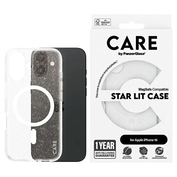 CARE by PanzerGlass Flagship Star Lit Ümbris iPhone 16 6.1" valge/valge MagSafe 1341