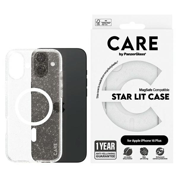 CARE by PanzerGlass Flagship Star Lit Ümbris iPhone 16 Plus 6.7" valge/valge MagSafe 1343