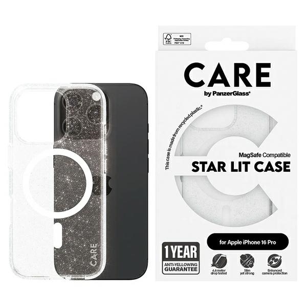 CARE by PanzerGlass Flagship Star Lit Ümbris iPhone 16 Pro 6.3" valge/valge MagSafe 1342