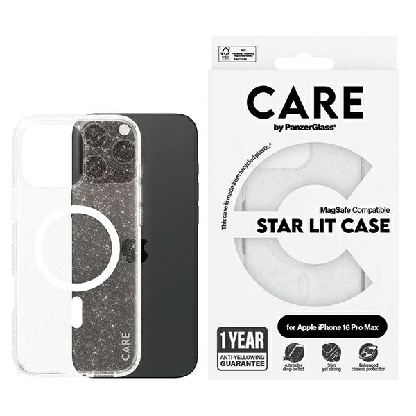 CARE by PanzerGlass Flagship Star Lit Ümbris iPhone 16 Pro Max 6.9" valge/valge MagSafe 1344