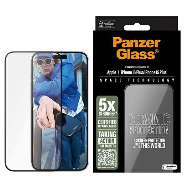 PanzerGlass Ceramic Ekraanikaitse iPhone 16 Plus 6.7" Ultra-Wide Fit 2855