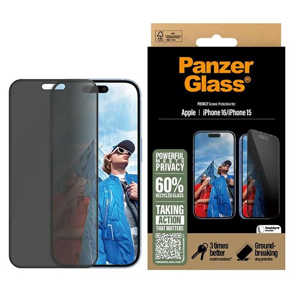 PanzerGlass Privaatsus Ekraanikaitse iPhone 16 6.1" Ultra-Wide Fit P2861
