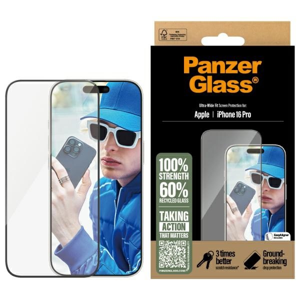 PanzerGlass Ekraanikaitse iPhone 16 Pro 6.3" Ultra-Wide Fit 2862