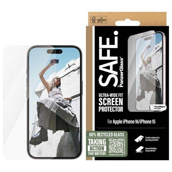 SAFE by PanzerGlass iPhone 16 6.1" Ekraanikaitse Ultra-Wide Fit SAFE95875