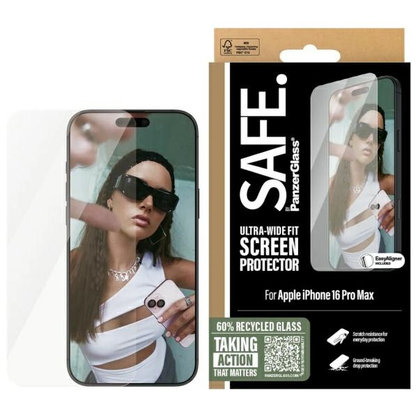 SAFE by PanzerGlass Ultra-Wide Fit Karastatud klaas jaoks iPhone 16 Pro Max