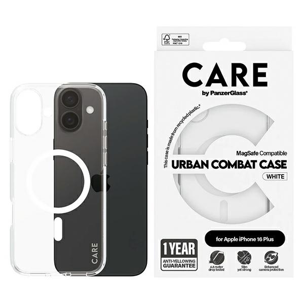 CARE by PanzerGlass Flagship Ümbris iPhone 16 Plus 6.7" valge/valge MagSafe 1339