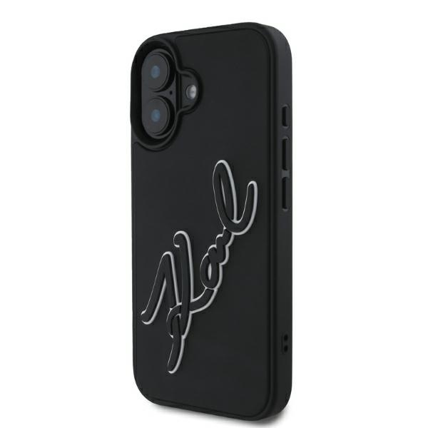 Karl Lagerfeld 3D Rubber Signature iPhone 16 Ümbris - must