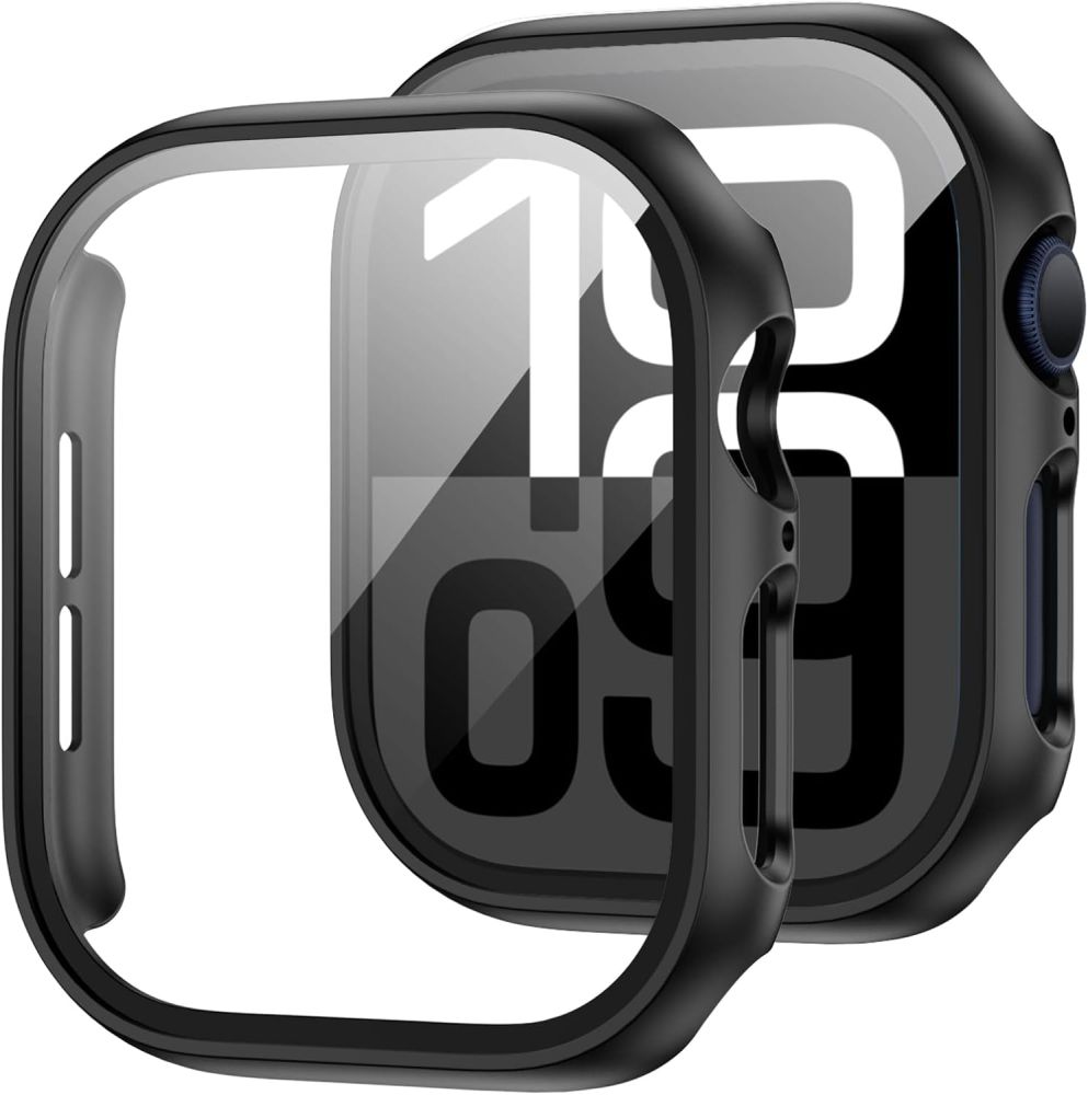 Tech-Protect Defense360 Karastatud klaas Ümbris jaoks Apple Watch 10 (46mm) - must