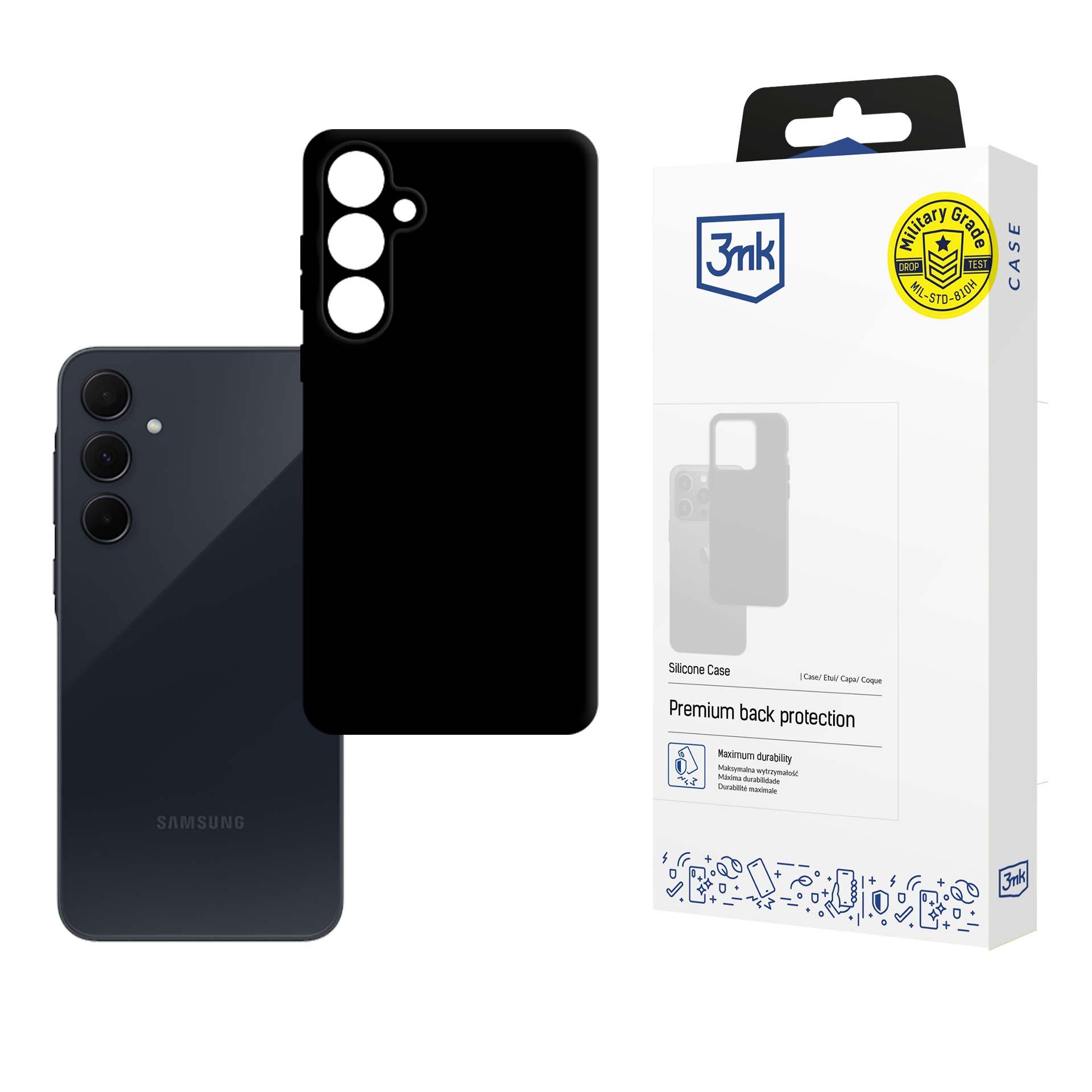 3mk Silicone Ümbris jaoks Samsung Galaxy A35 5G - must