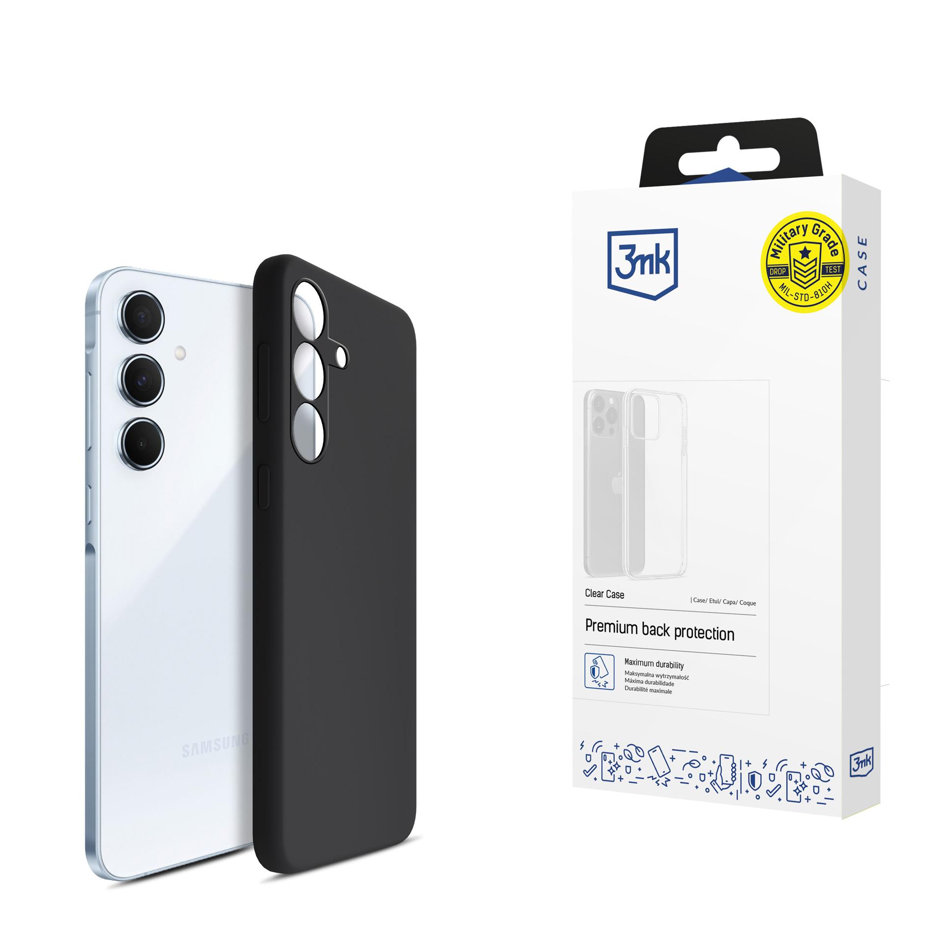 3mk Silicone Ümbris jaoks Samsung Galaxy A55 5G - must