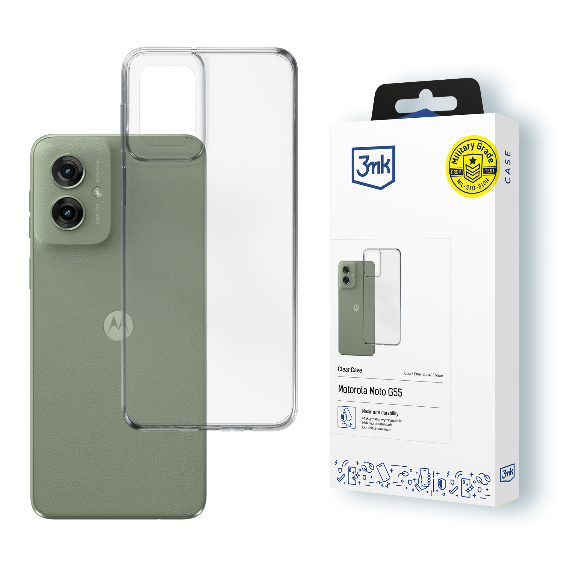 3mk Clear Ümbris jaoks Motorola Moto G55 5G - läbipaistev