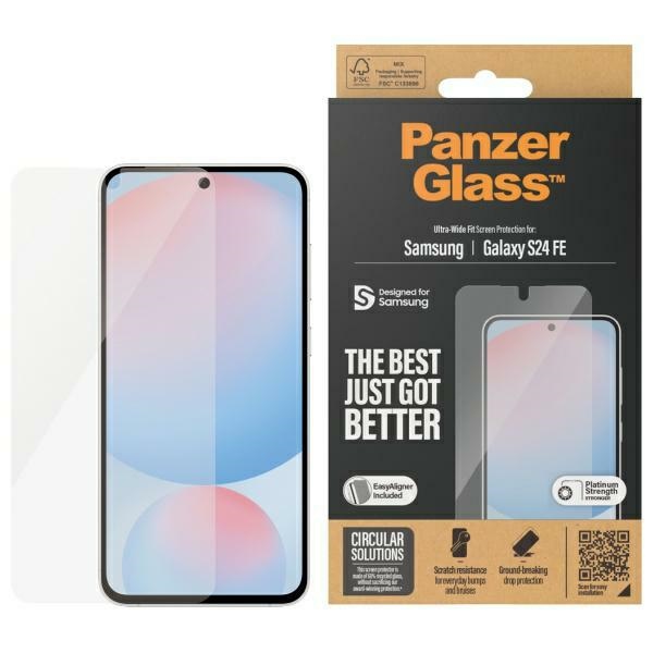 PanzerGlass Ultra-Wide Fit Screen Protection Karastatud klaas jaoks Samsung Galaxy S23 FE - Clear