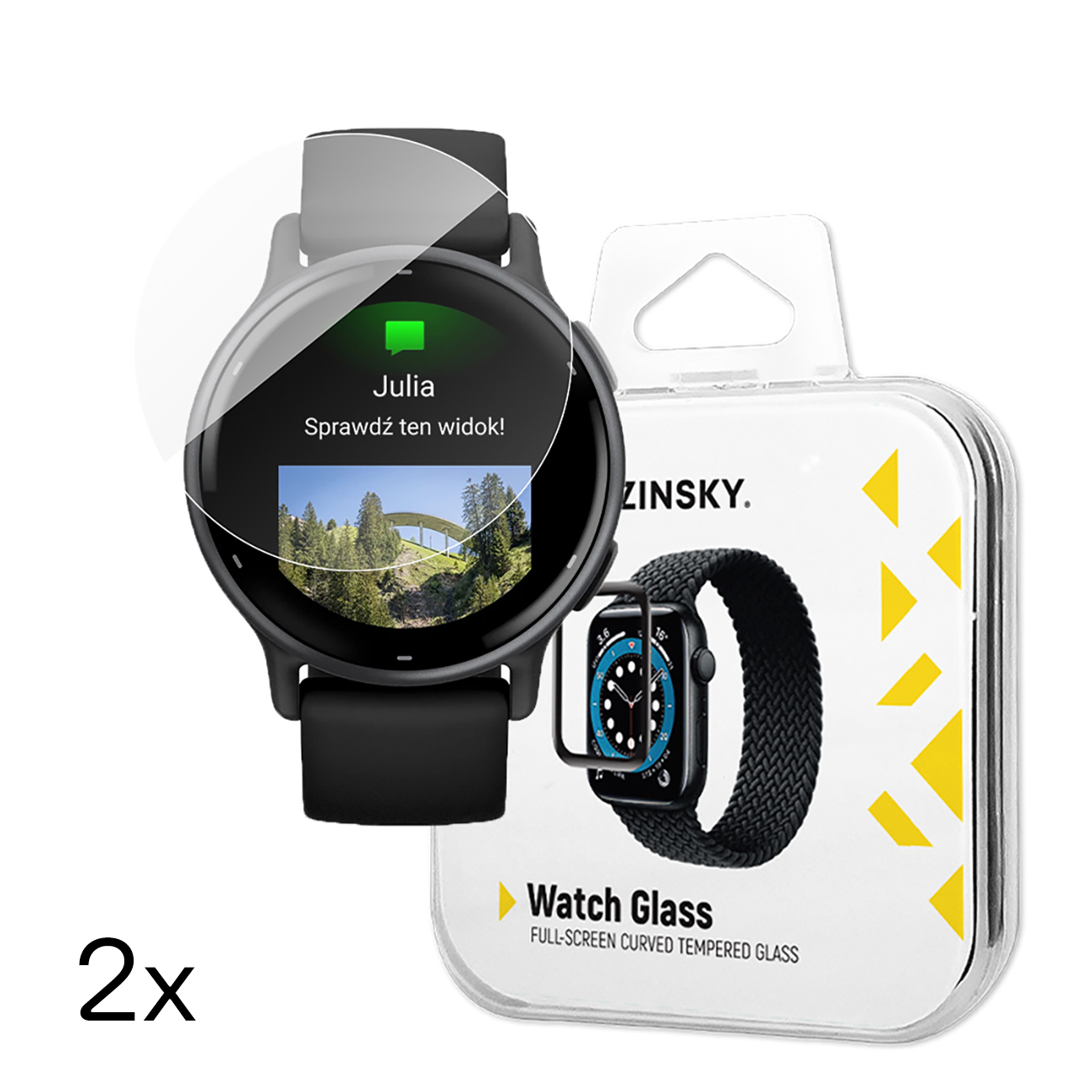 Wozinsky Full Glue Karastatud klaas jaoks Garmin Vivoactive 5 (2 pcs.)