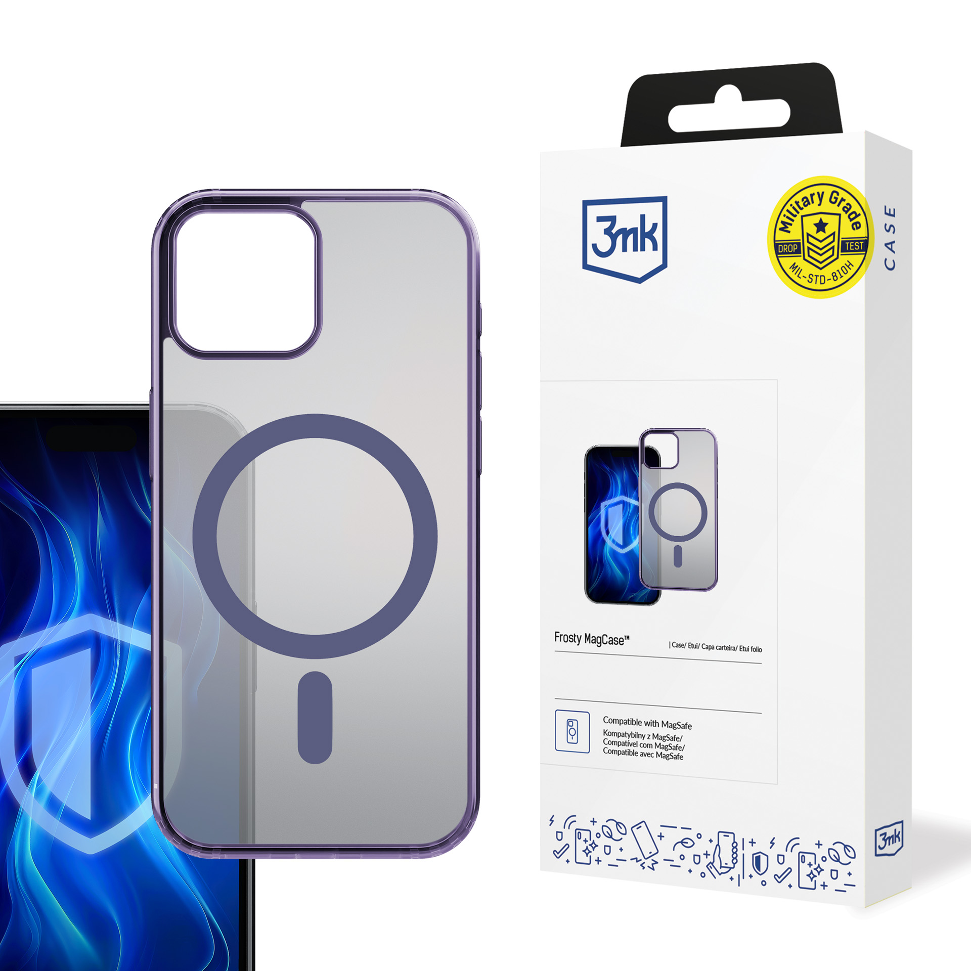 3mk Frosty MagCase lilla Ümbris jaoks Apple iPhone 15 - lilla