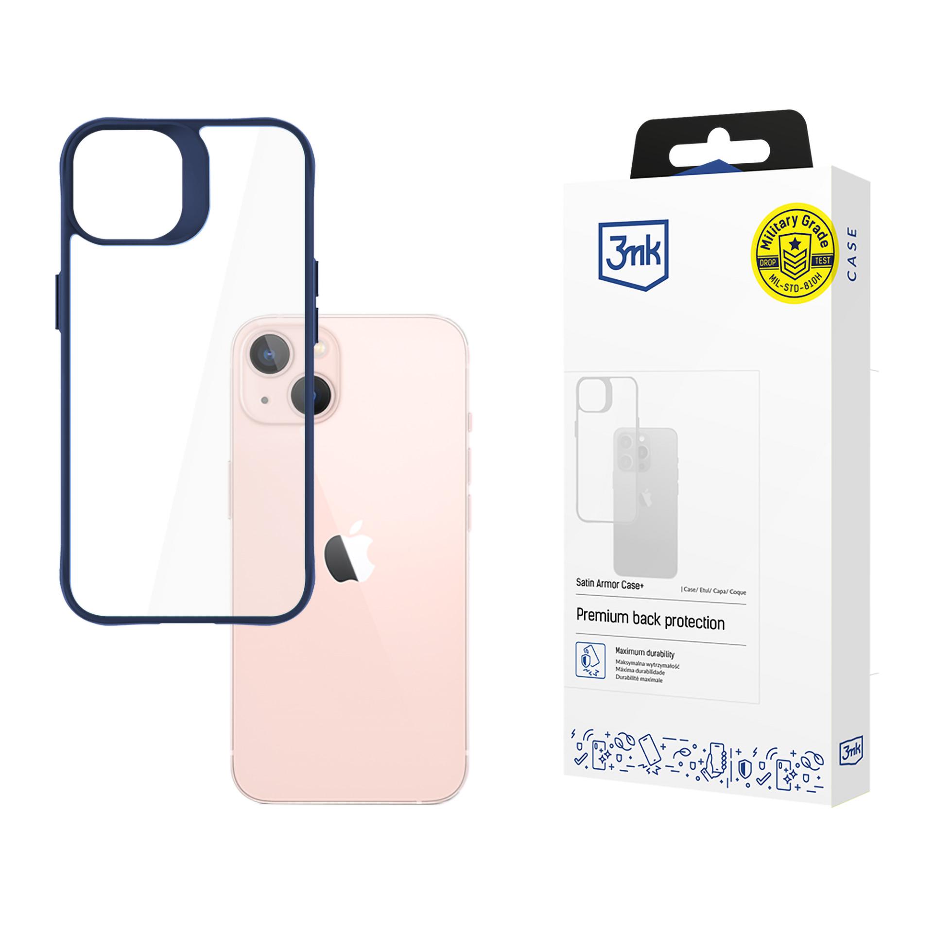 3mk Satin Armor Ümbris+ sinine jaoks Apple iPhone 14 - läbipaistev