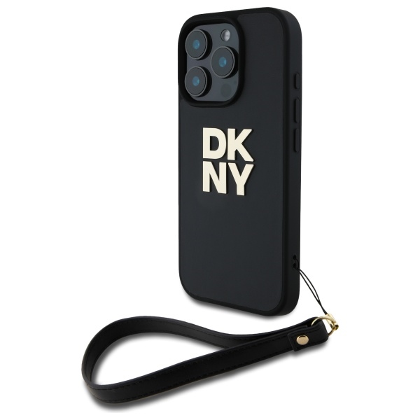 DKNY Wrist Strap Stock Logo iPhone 16 Pro Max Ümbris - Must
