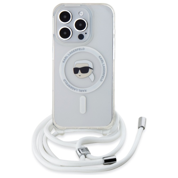 Karl Lagerfeld Crossbody IML Karl Head Magsafe Ümbris jaoks iPhone 16 Pro - Clear