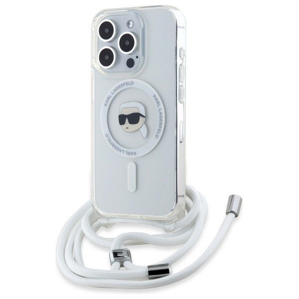 Karl Lagerfeld Crossbody IML Karl Head Magsafe Ümbris jaoks iPhone 16 Pro Max - Clear