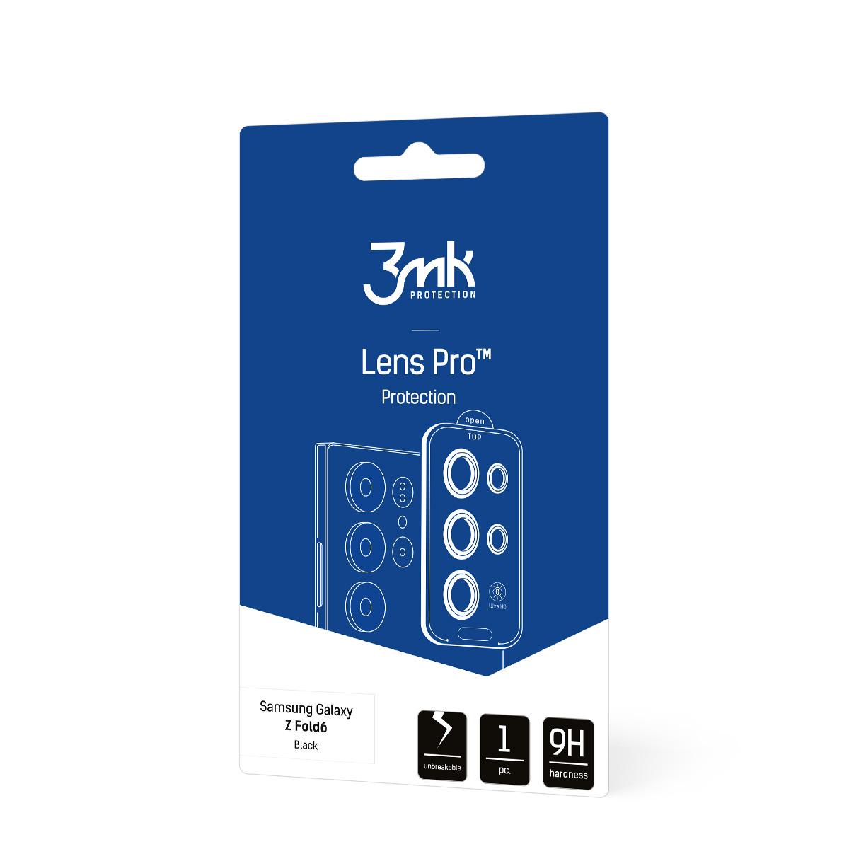 Karastatud klaas jaoks Camera Lens 3mk Lens Protection Pro must jaoks Samsung Galaxy Z Fold 6