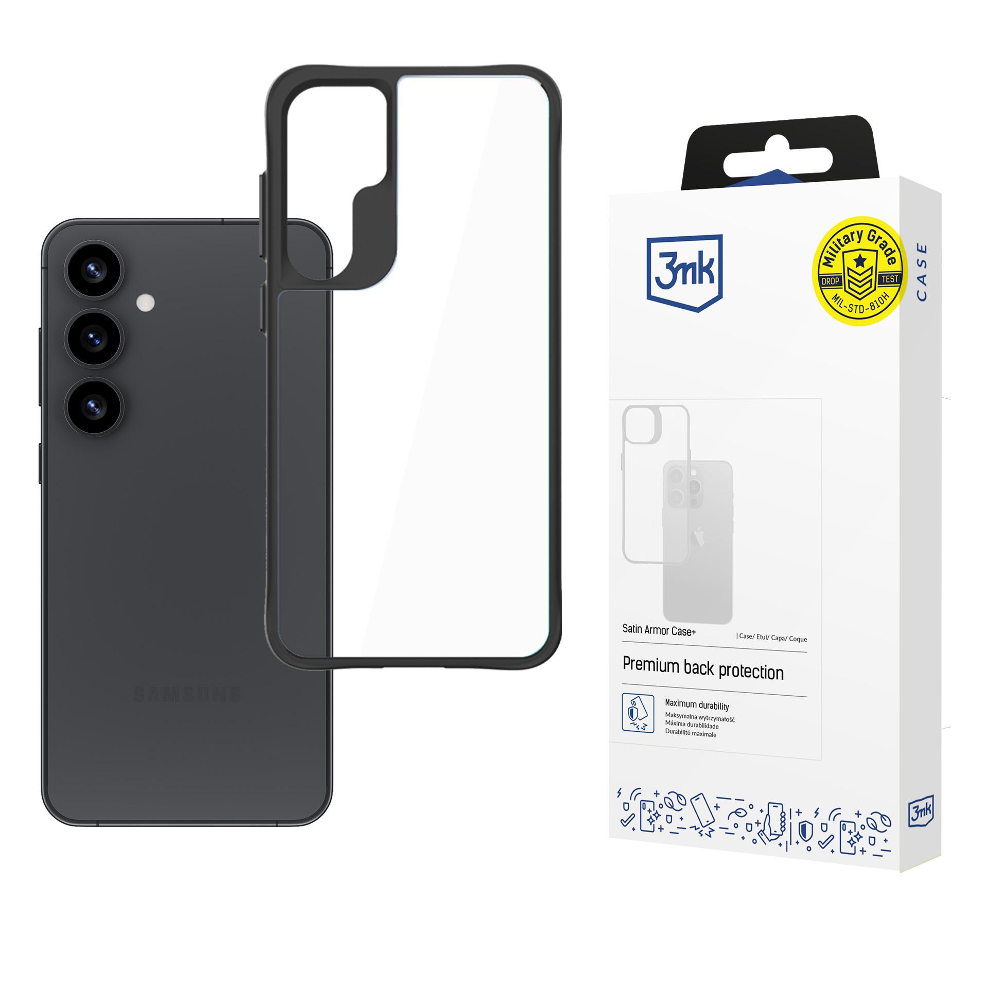 3mk Satin Armor Ümbris+ jaoks Samsung Galaxy S25+ - läbipaistev