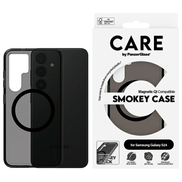 CARE by PanzerGlass Flagship QI Ümbris jaoks Samsung Galaxy S24 - Must