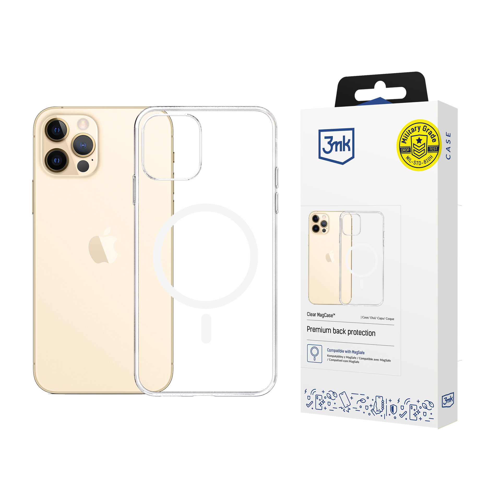 3mk Clear MagCase Ümbris jaoks Apple iPhone 12 Pro Max - läbipaistev