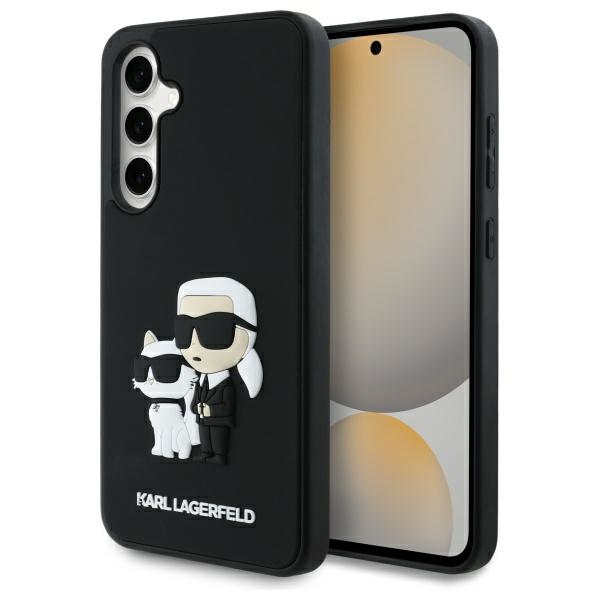 Karl Lagerfeld 3D Rubber Karl&Choupette Ümbris jaoks Samsung Galaxy S24 FE - must