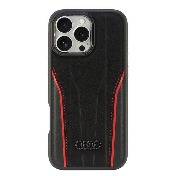 Audi Genuine Leather MagSafe iPhone 16 Pro Max 6.9" must-punane hardcase AU-TPUPCMIP16PM-R8/D3-RD