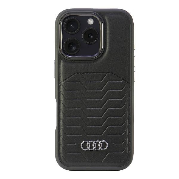 Audi Synthetic Leather MagSafe iPhone 16 Pro 6.3" must/must hardcase AU-TPUPCMIP16P-GT/D3-BK