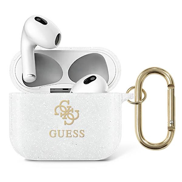 Guess GUA3UCG4GT AirPods 3 cover läbipaistev Glitter Collection