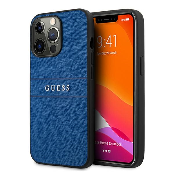 Guess Saffiano Strap Ümbris jaoks iPhone 13 Pro Max 6.7" - sinine