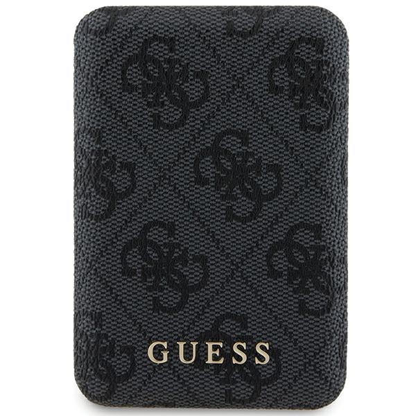 Guess Powerbank induktiivne 15W GUPB5FP4EMGK 5000mAh must/must 4G nahast metallist logo MagSafe