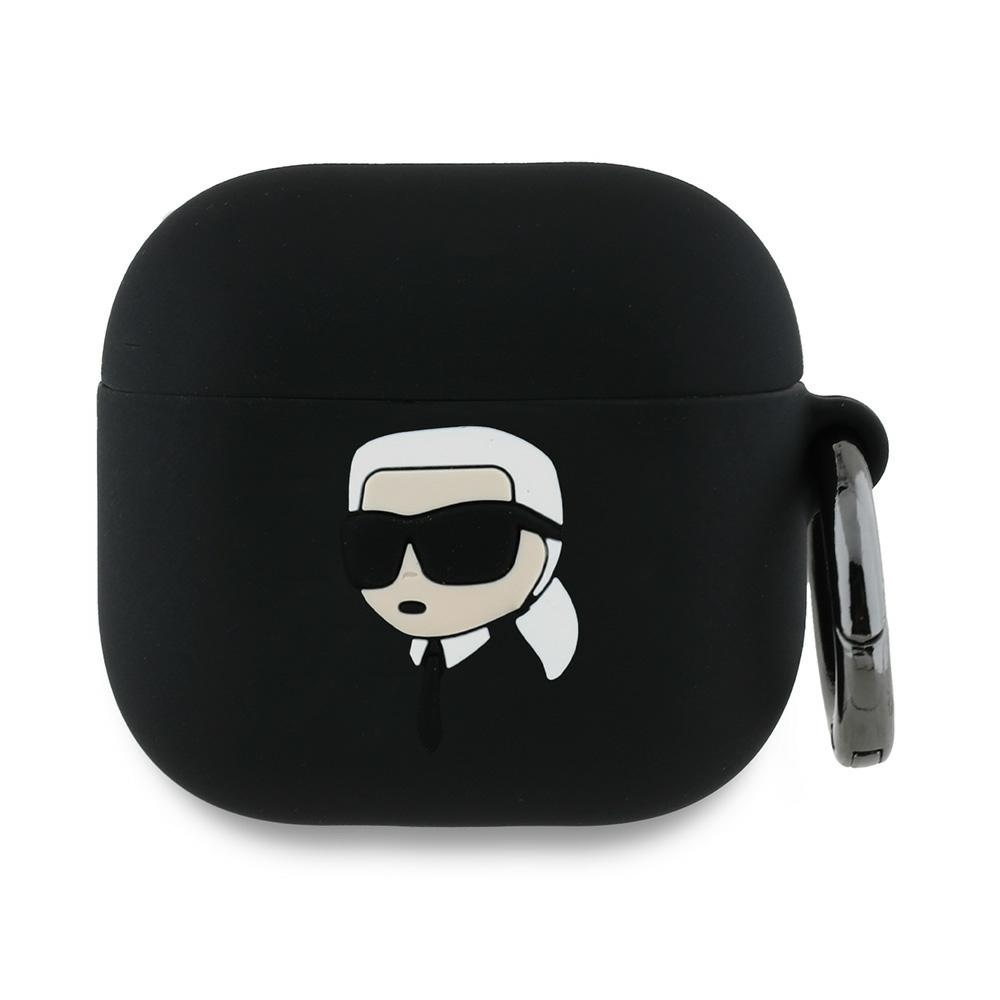 Karl Lagerfeld Silicone Karl Head 3D Ümbris jaoks AirPods 4 - must