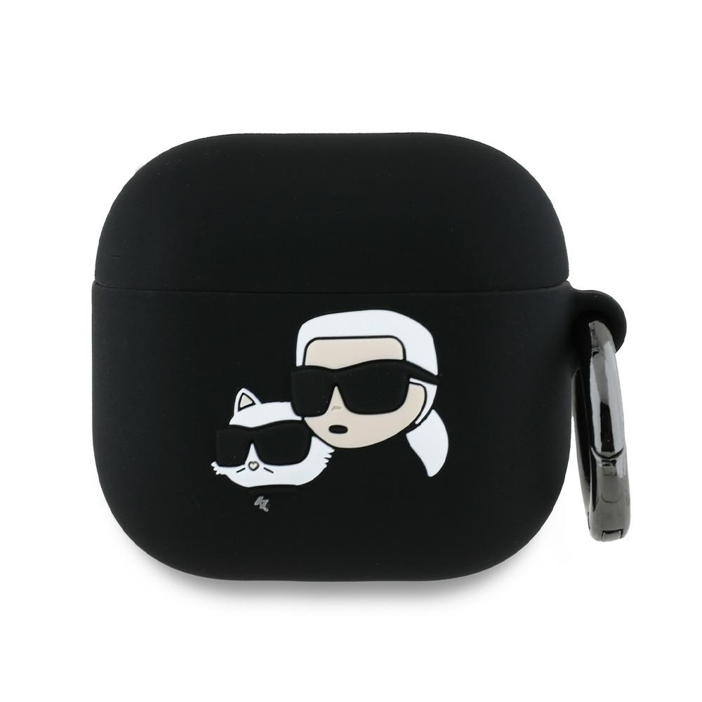 Karl Lagerfeld Silicone Karl&Chaupette Head 3D Ümbris jaoks AirPods 4 - must