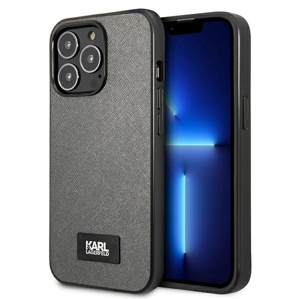 Karl Lagerfeld Saffiano Plaque Ümbris jaoks iPhone 13 Pro Max 6.7" - hõbedane