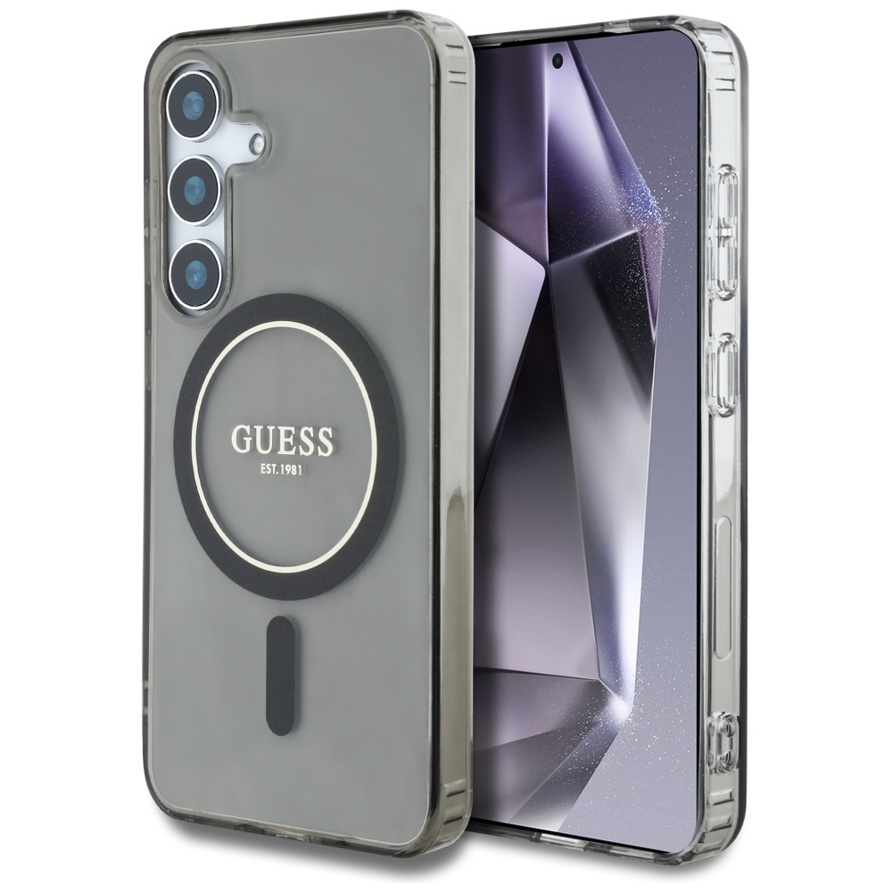 GUESS ümbris jaoks SAMSUNG S25 GUHMS25SHFGEREK (Magnetic IML Glitter Circle) must