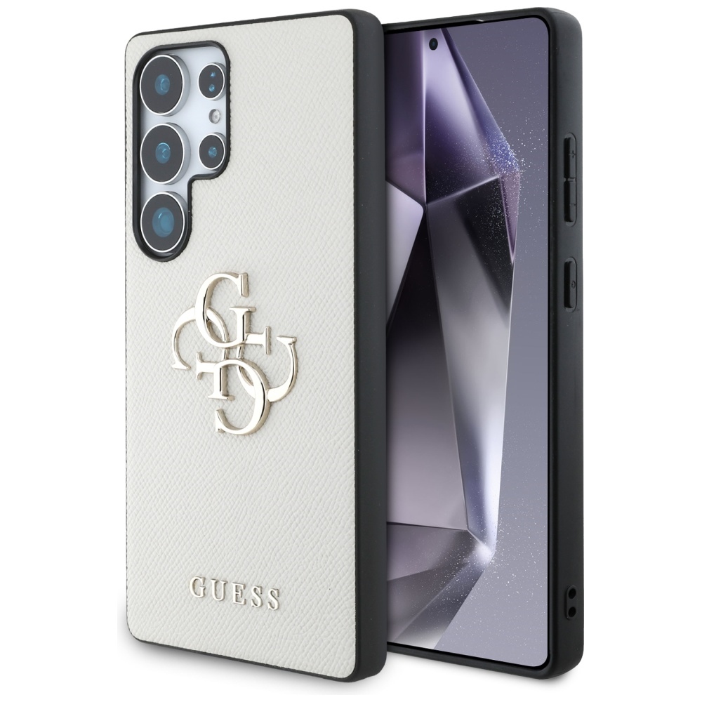 Guess Grained Big 4G Logo Small Classic Logo Ümbris jaoks Samsung Galaxy S25 Ultra beige