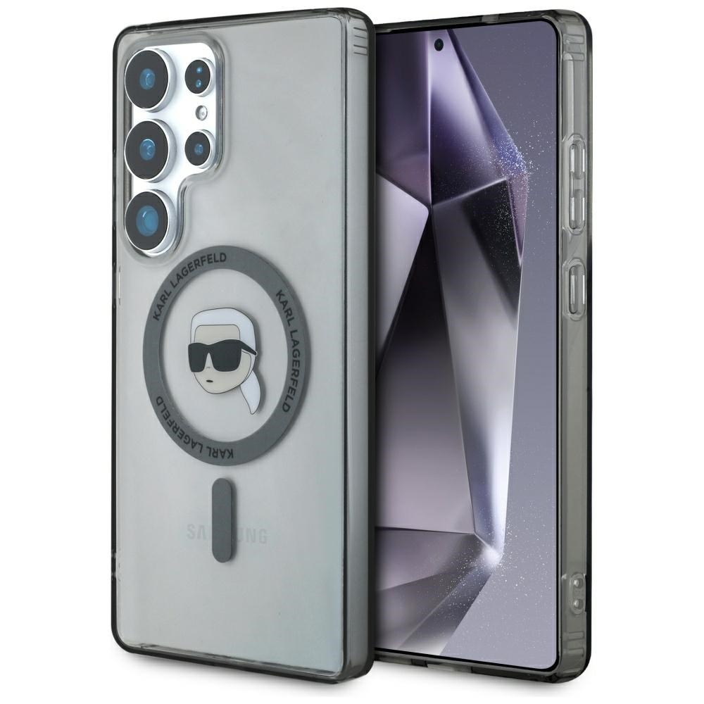 KARL LAGERFELD ümbris jaoks SAMSUNG S25 Ultra KLHMS25LHLSKIK (Magnetic IML Metal K. Heads) must