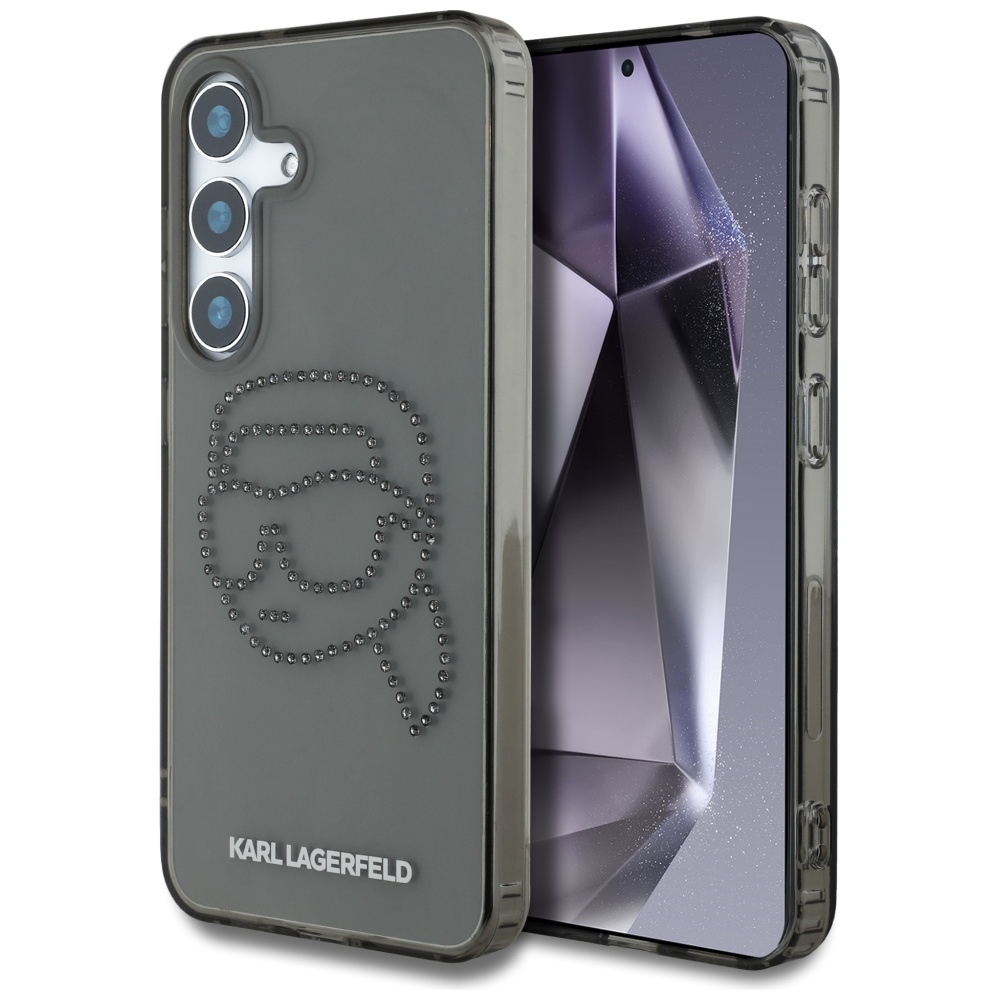 Ümbris Karl Lagerfeld Rhinestones Karl Head Logo Samsung Galaxy S25 must