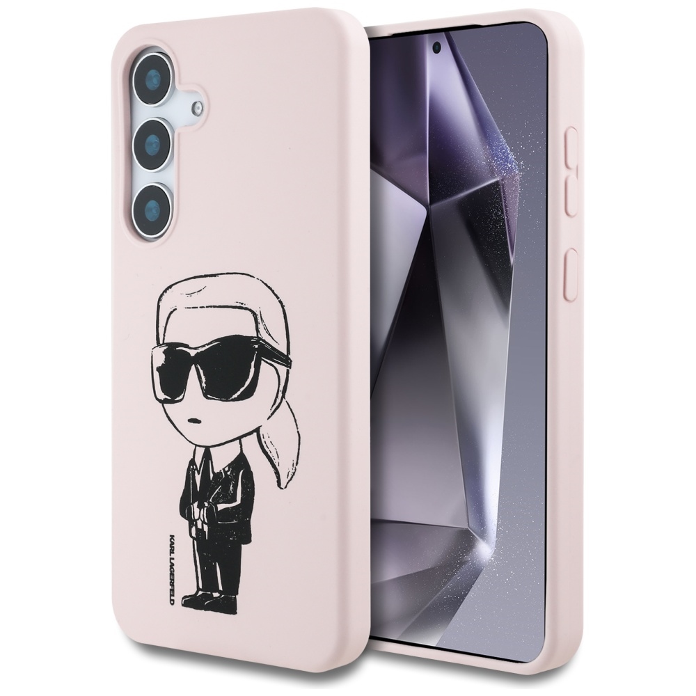 KARL LAGERFELD ümbris jaoks SAMSUNG S25 KLHMS25SPNYKGRTP (Magnetic Silicone Graffiti Ikonik) roosa