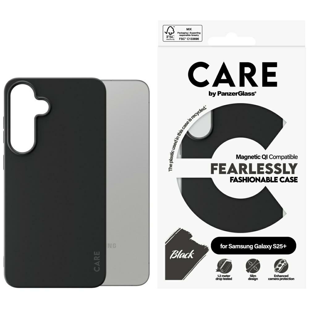 CARE by PanzerGlass Fashion QI Ümbris jaoks Samsung Galaxy S25+ - Must