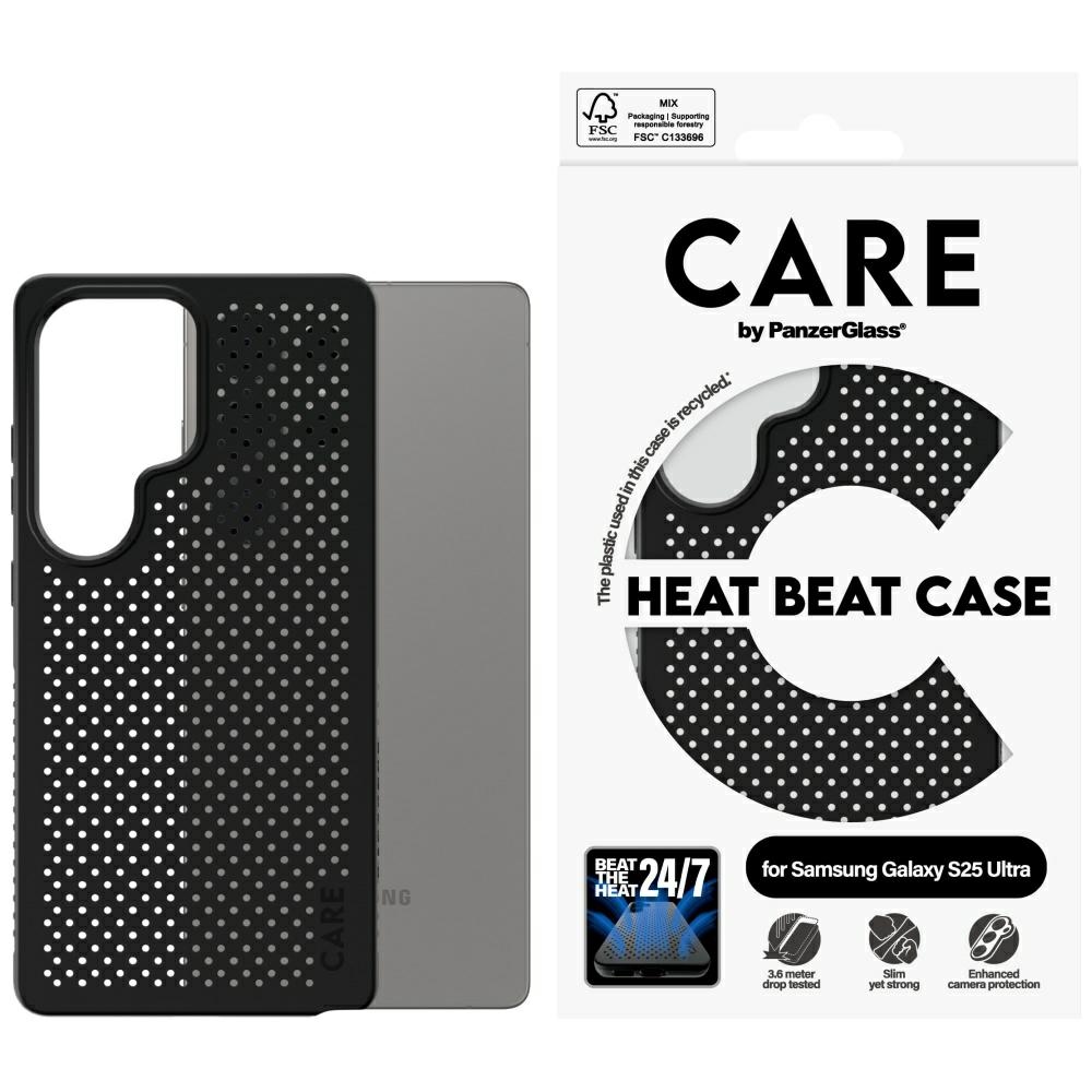 CARE by PanzerGlass Feature Heat Beat Ümbris jaoks Samsung Galaxy S25 Ultra - Must