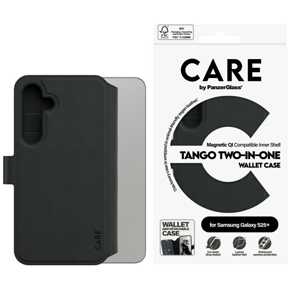 CARE by PanzerGlass Feature Tango 2in1 Wallet Ümbris jaoks Samsung Galaxy S25+ - Must