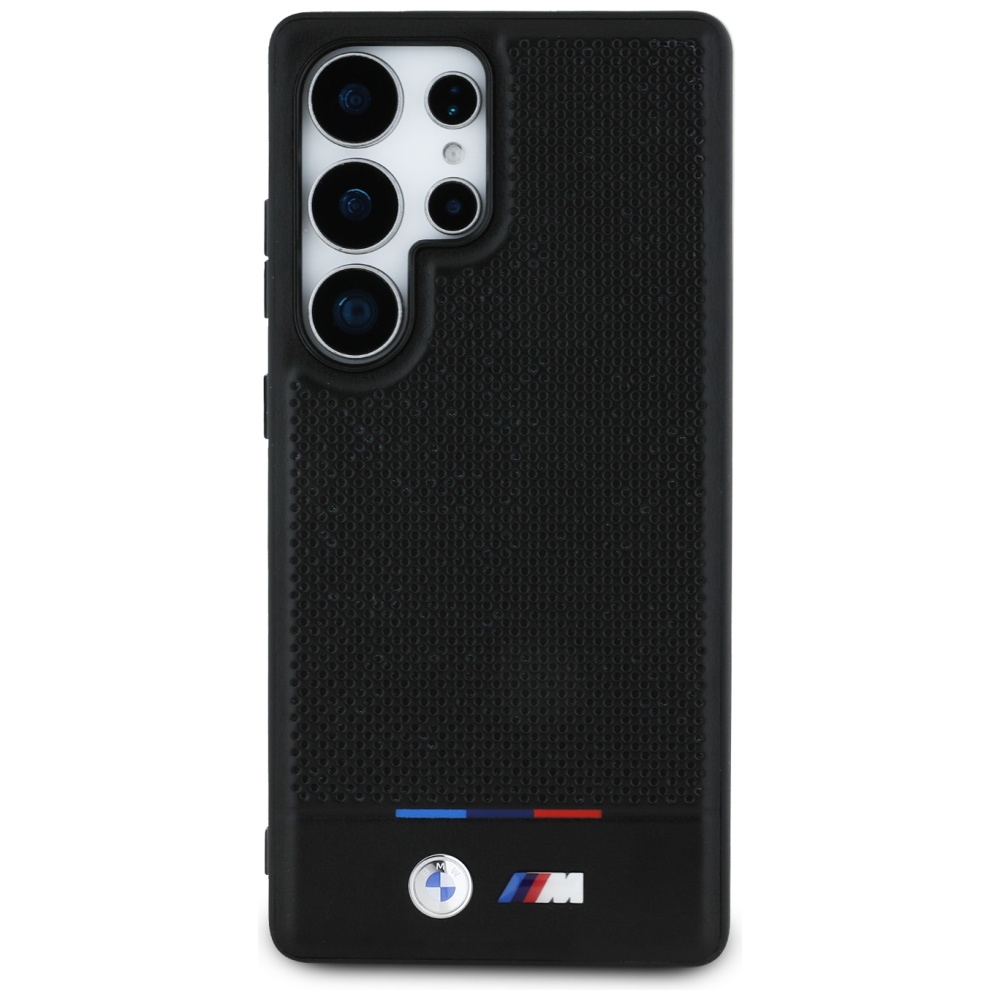 BMW Leather Tricolor Stripe MagSafena Samsung Galaxy S25 Ultra Ümbris - must