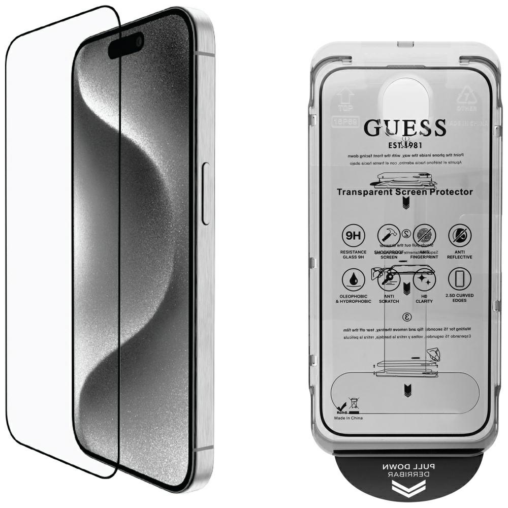 Guess BP Rhinestone 2in1 Ekraanikaitse and Camera Lens Set jaoks iPhone 16 Pro Max - kuldne
