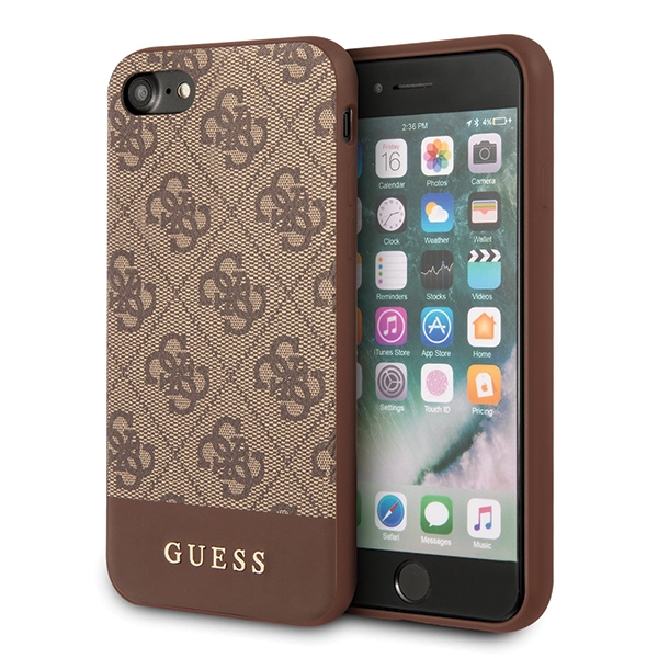 Guess 4G Stripe Collection ümbris jaoks iPhone 7 / 8 / SE 2020 / SE 2022 - brown