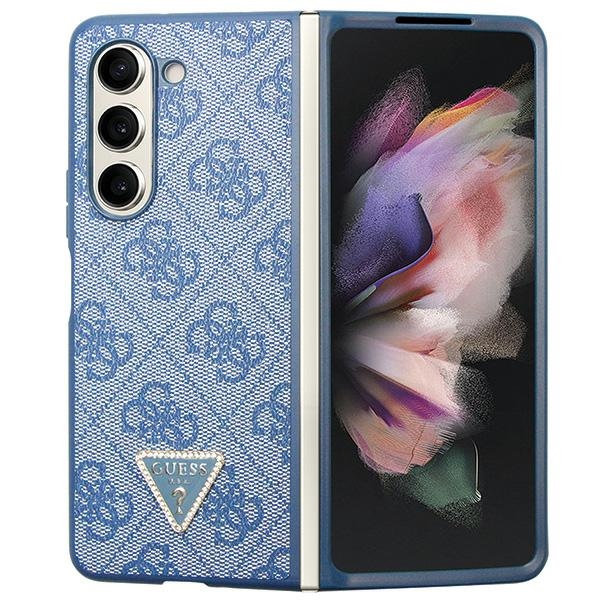 Guess 4G Triangle Strass Ümbris jaoks Samsung Galaxy Z Fold 5 - sinine